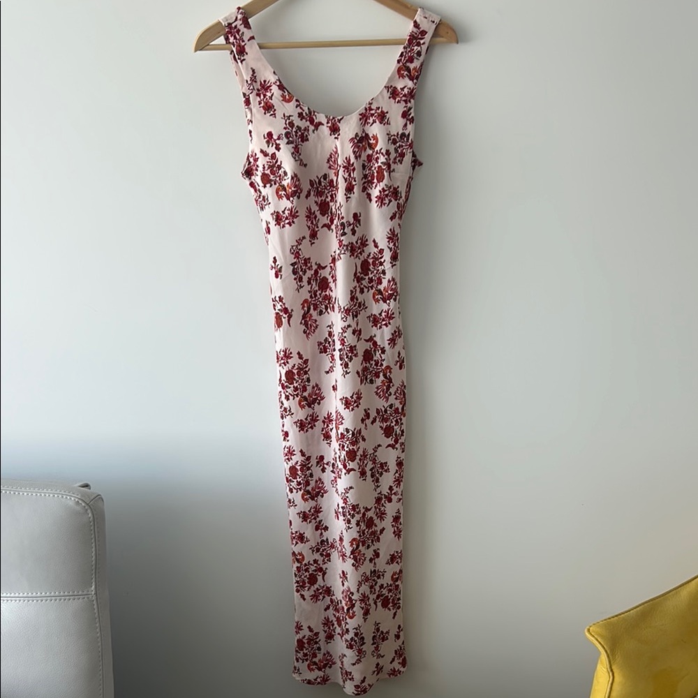 INC International Concepts Red and Cream Sheath Maxi Dress